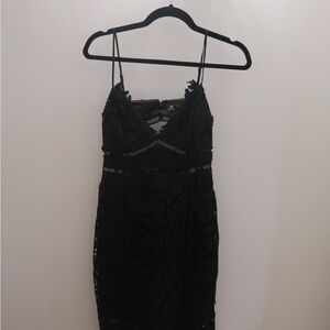 Bardot Black Lace Midi Dress